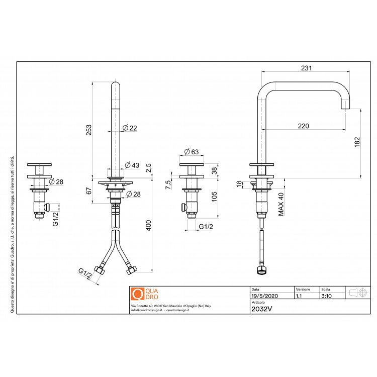 Змішувач QuadroDesign Valvola02 Змішувач QuadroDesign Valvola02