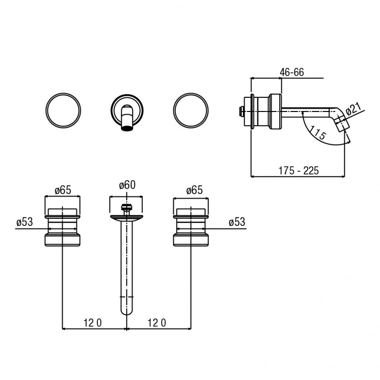 Смеситель alpi Vero [VR E892] настенный