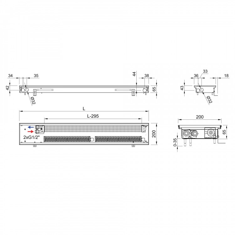 внутрішн. конвектор ISAN FRT 065 200 з вентилятором