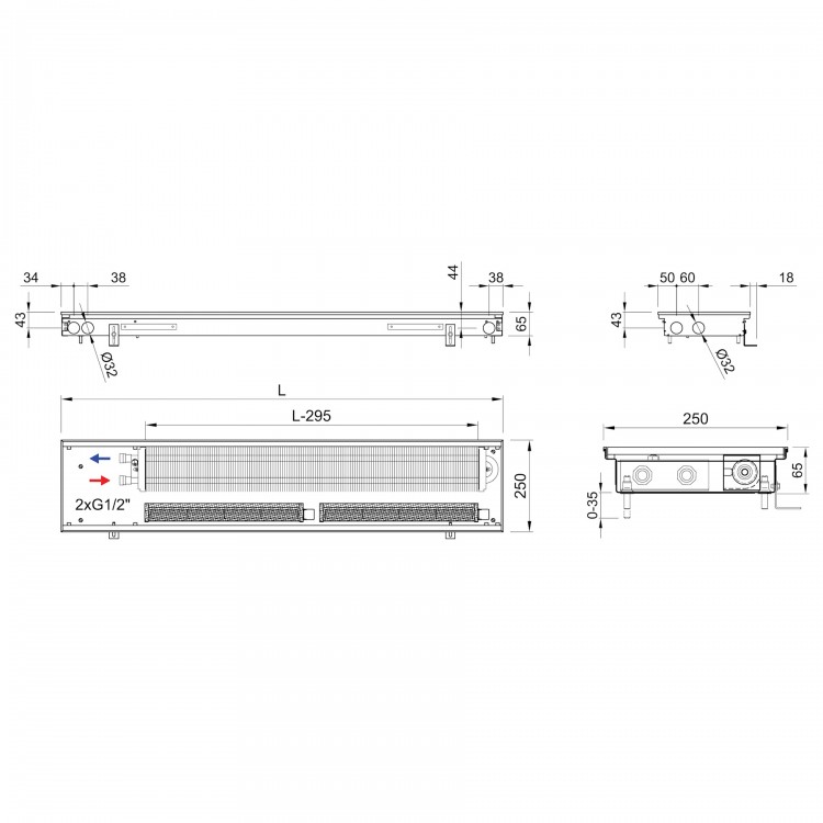 внутрішн. конвектор ISAN FRT 065 250 з вентилятором