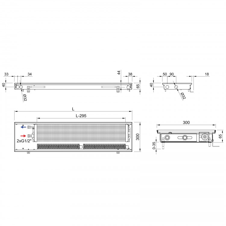 внутрішн. конвектор ISAN FRT 065 300 з вентилятором
