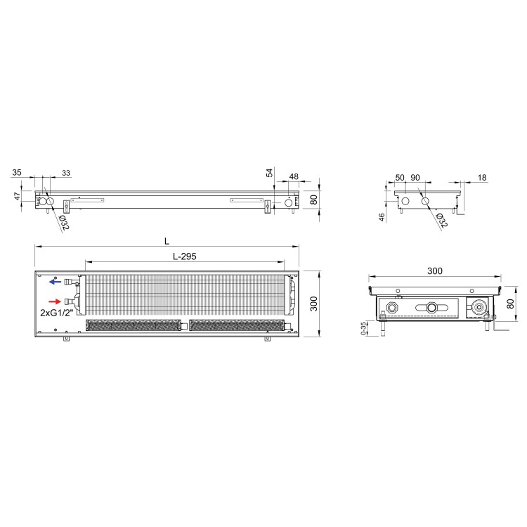 внутрішн. конвектор ISAN FRT 080 300 з вентилятором