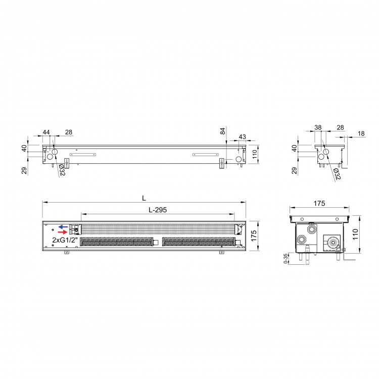 внутрішн. конвектор ISAN FRT 110 175 з вентилятором