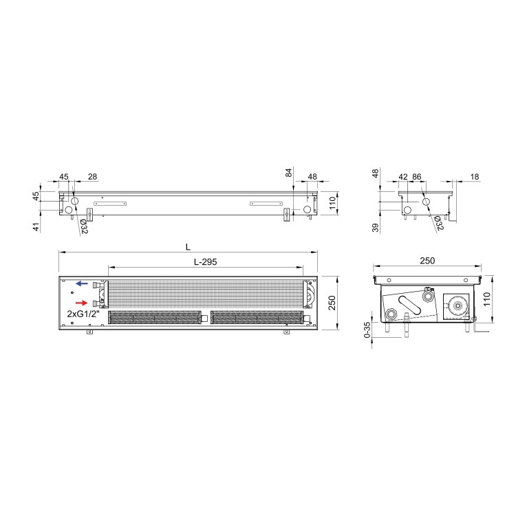 внутрішн. конвектор ISAN FRT 110 250 з вентилятором